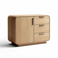 Commode en bois de chêne avec trois tiroirs et une porte 80 x 40 x 70cm
