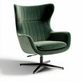 Fauteuil pivotant en velours vert dimensions 80 x 85 x 100cm