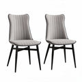 Chaise en tissu gris avec pieds en métal noir dimensions 40 x 45 x 90cm
